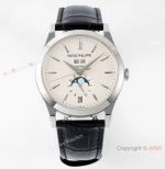 PPF Swiss Patek Philippe Annual Calendar Complications Watch 5396g White Dial
